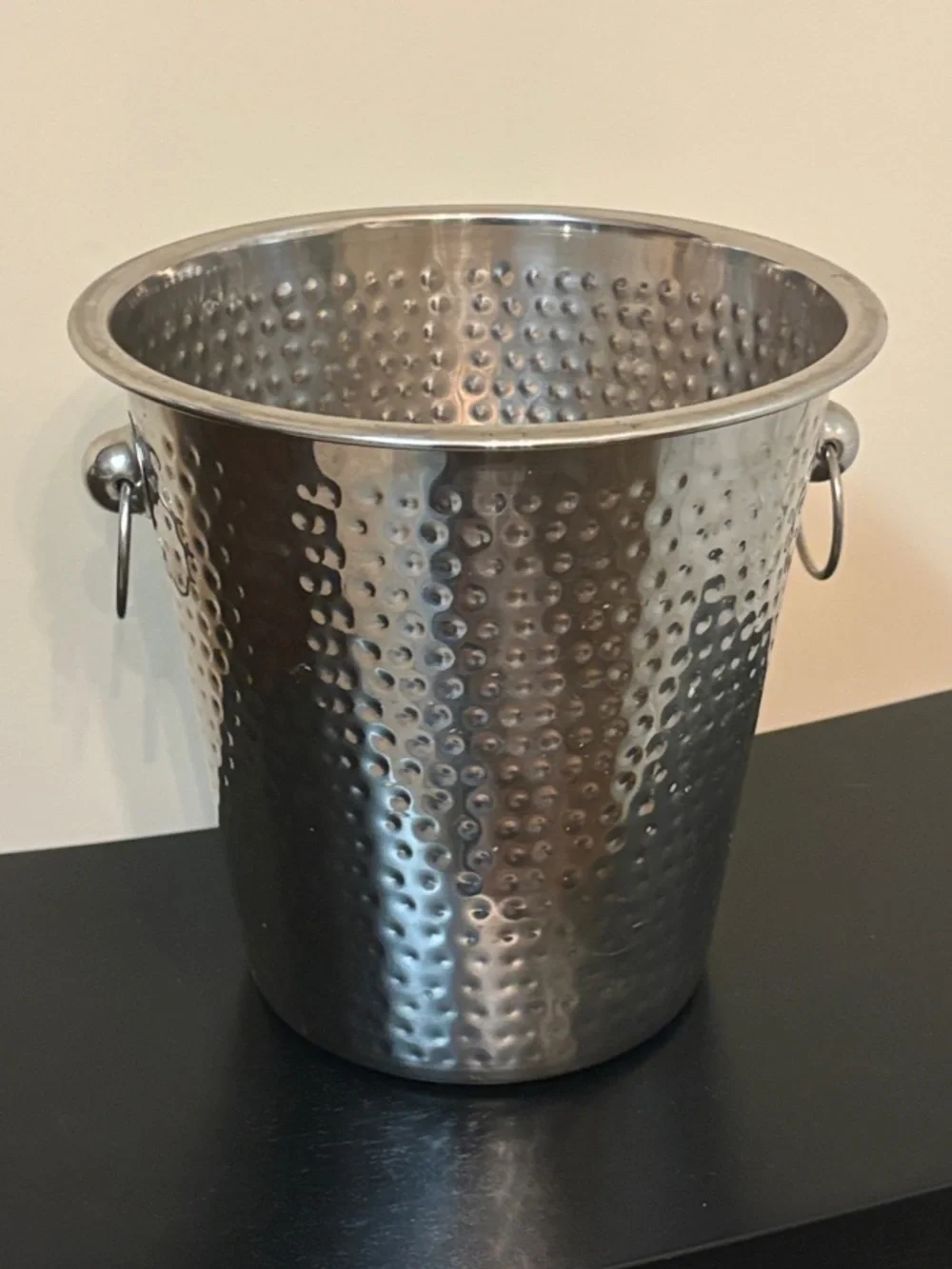 Hammered Metal Wine/Champagne Ice Bucket - Silver